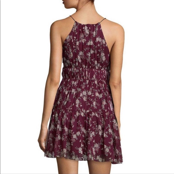 Cinq á sept purple floral silk dress - Picture 2 of 7